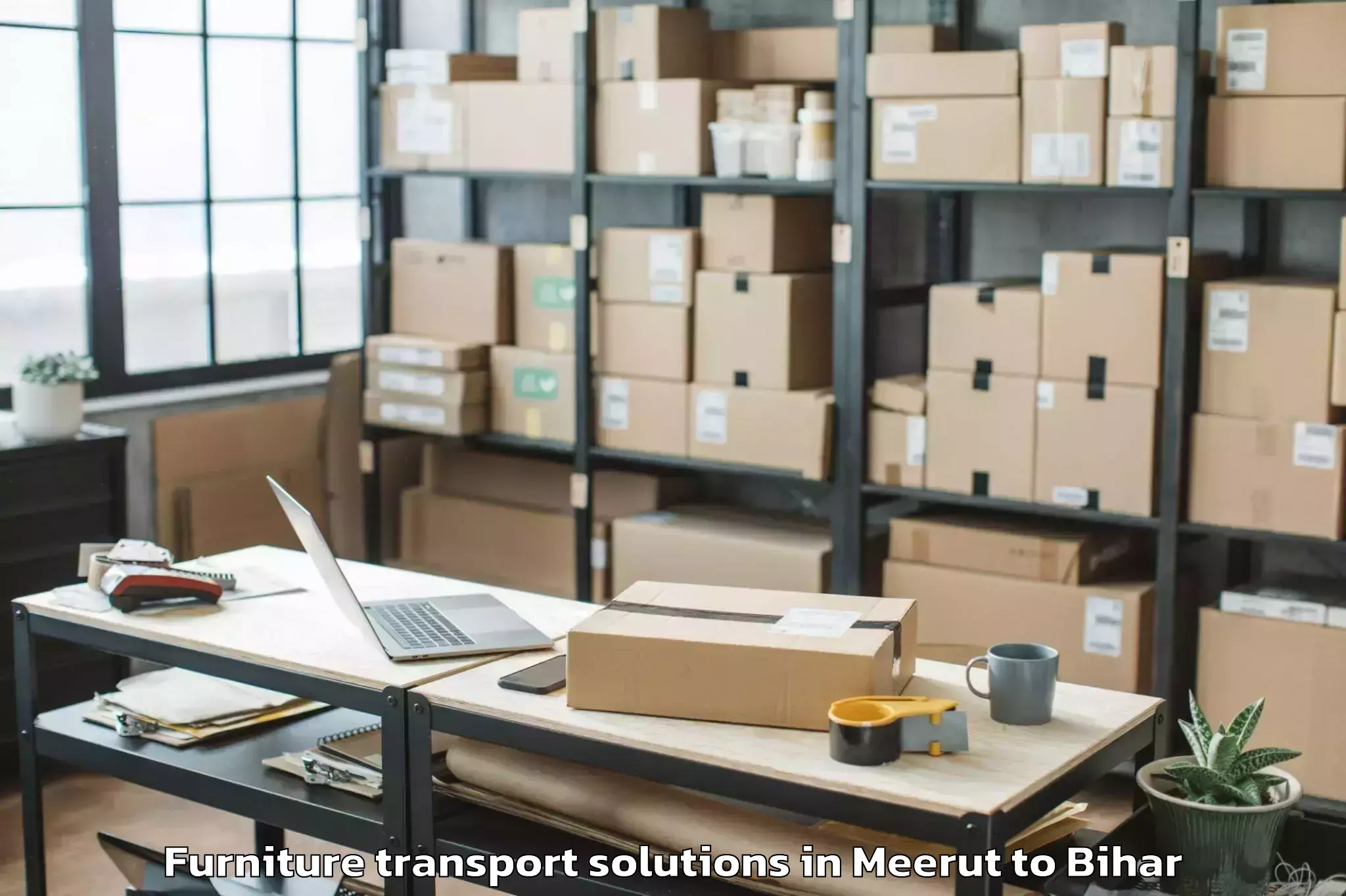 Affordable Meerut to Madhipura Furniture Transport Solutions